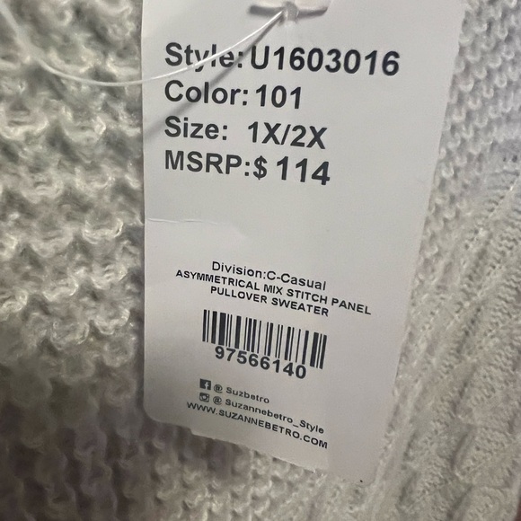 NWT Weekend by Suzanne Betro Oversized Chunky Sweater Size 1X/2X - Picture 6 of 8